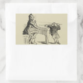 Potloodschets van twee Mannen Spelpoel Rechthoekige Sticker (Tas)