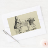 Potloodschets van twee Mannen Spelpoel Rechthoekige Sticker (Envelop)