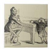 Potloodschets van twee Mannen Spelpoel Tegeltje (Voorkant)