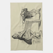 Potloodschets van twee Mannen Spelpoel Theedoek (Verticaal)