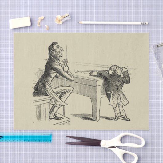 Potloodschets van twee Mannen Spelpoel Tissuepapier (Craft)