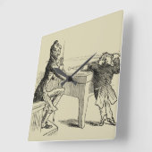 Potloodschets van twee Mannen Spelpoel Vierkante Klok (Hoek)