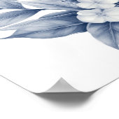 Potloodschets Zilver Grijs Witte Bloemen Poster (Hoek)