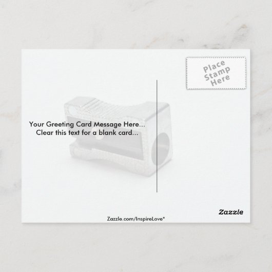 Potloodslijper Foto Briefkaart (Achterkant)