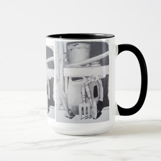 Potloodtekening afbeelding van tuingereedschap Sti Mok (Rechts)