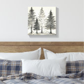 Potloodtekening Print van pijnbomen (Insitu (Slaapkamer))