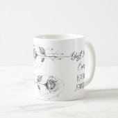 Potloodtekening Twee tegengestelde rozen Moederdag Koffiemok (Voorkant rechts)