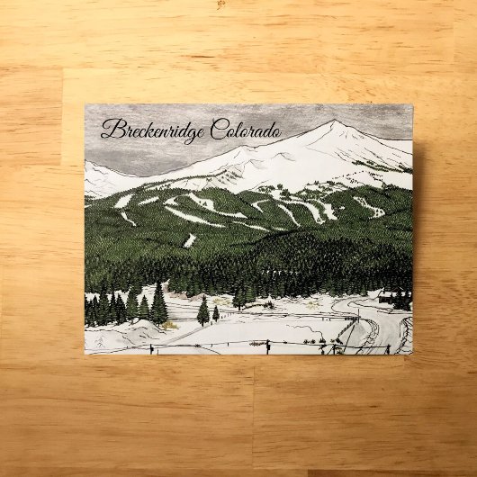 Potloodtekening van Breckenridge, CO Briefkaart