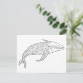 Potloodtekening van een walvis. briefkaart (Staand voorkant)
