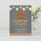 Potluck BBQ feestuitnodiging Kaart (Staand voorkant)