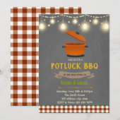 Potluck BBQ feestuitnodiging Kaart (Voorkant / Achterkant)