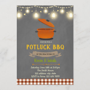 Potluck BBQ feestuitnodiging Kaart