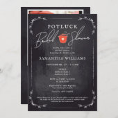 Potluck Black Vrijgezellenfeest Kaart (Voorkant / Achterkant)