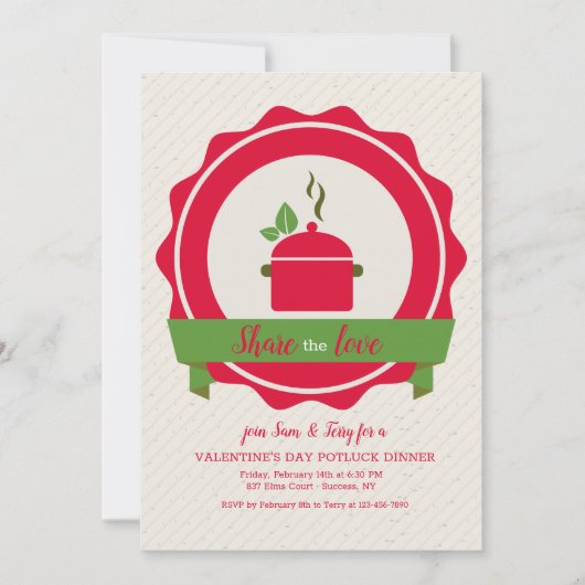 Potluck Dinner Invitation Kaart (Voorkant)