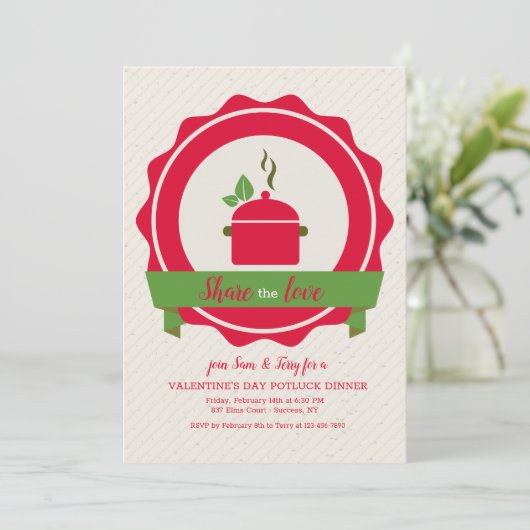 Potluck Dinner Invitation Kaart (Staand voorkant)