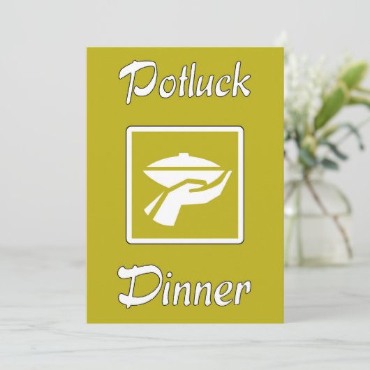 Potluck Dinner Invitation Kaart (Staand voorkant)