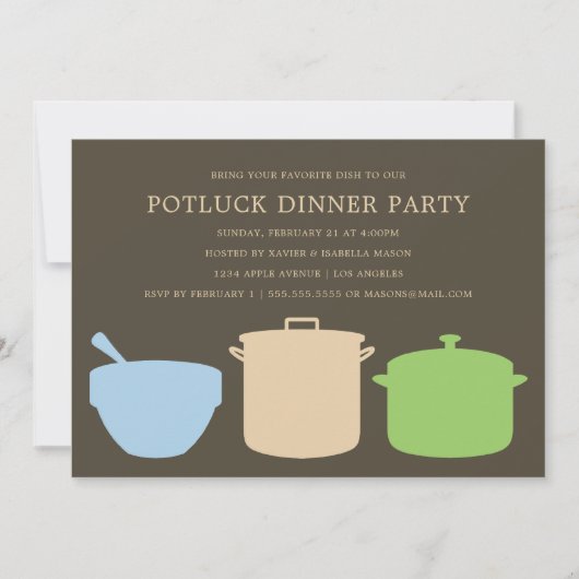 Potluck Dinner | Uitnodiging (Voorkant)