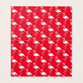 Potluck Dish Recipe Tent Kaart Flamingos op rood Visitekaartje (Binnenkant ongevouwen)