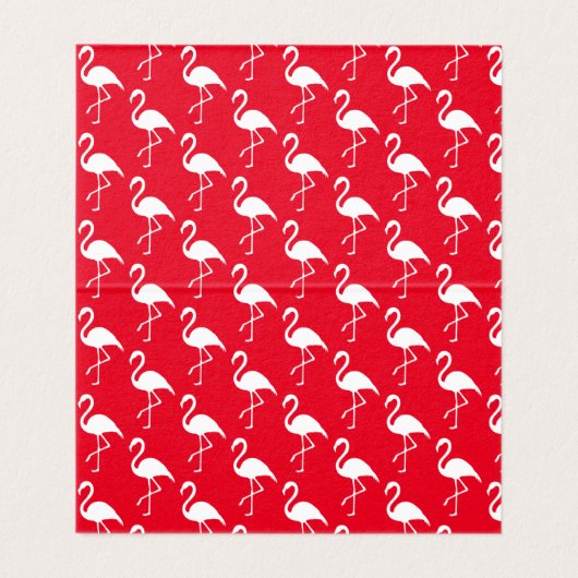 Potluck Dish Recipe Tent Kaart Flamingos op rood Visitekaartje (Binnenkant ongevouwen)