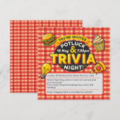 Potluck en Trivia-avond nodigen uit tot geluk Kaart (Voorkant / Achterkant)