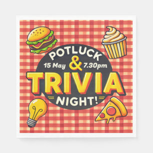 Potluck en Trivia-avond nodigen uit tot geluk Servet