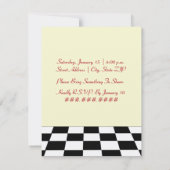 Potluck Invite - Black White en Red Kitchen Kaart (Achterkant)