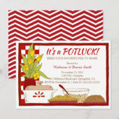 Potluck Party Dinner of Lunch Birthday Kaart (Voorkant / Achterkant)