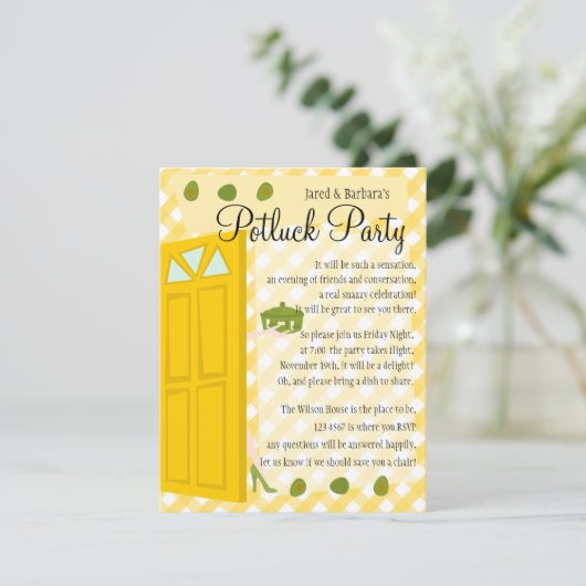Potluck Party Kaart (Staand voorkant)