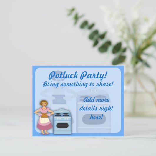 Potluck Party Kaart (Staand voorkant)