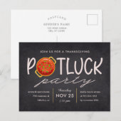 Potluck Party Thanksgiving Invitation Briefkaart (Voorkant / Achterkant)