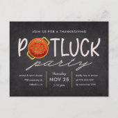 Potluck Party Thanksgiving Invitation Briefkaart (Voorkant)