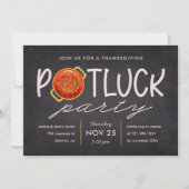 Potluck Party Thanksgiving Potluck Invitation Kaart (Voorkant)