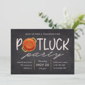 Potluck Party Thanksgiving Potluck Invitation Kaart (Staand voorkant)