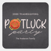 Potluck Party Thanksgiving Sticker Envelope Seal (Voorkant)