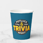 Potluck Trivia avondfeest bij elkaar Papieren Bekers (Achterkant)
