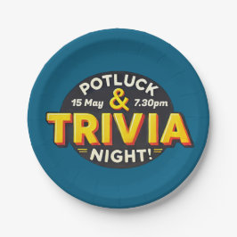 Potluck Trivia avondfeest bij elkaar Papieren Bordje