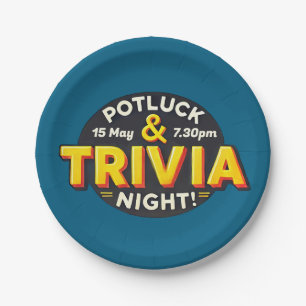 Potluck Trivia avondfeest bij elkaar Papieren Bordje