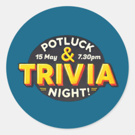 Potluck Trivia avondfeest bij elkaar Ronde Sticker