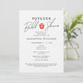Potluck Witte Bruiloftsborrel Kaart (Staand voorkant)