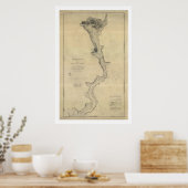 Potomac River Map Washington DC - 1864 Poster (Keuken)