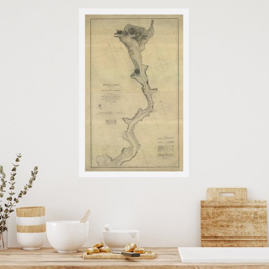 Potomac River Map Washington DC - 1864 Poster (Keuken)