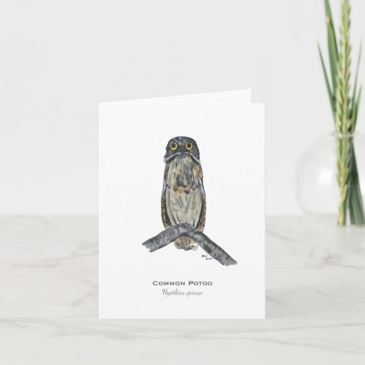 Potoo Bird Gevouwen Note Kaart (Voorkant)