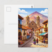 Potosi Bolivia Reizen Briefkaart (Voorkant / Achterkant)