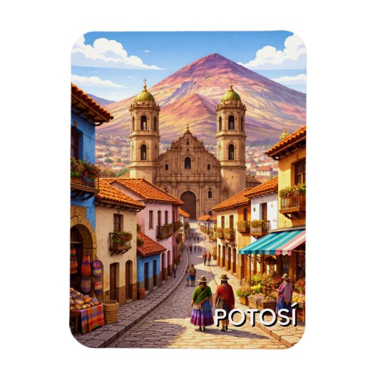 Potosi Bolivia Reizen Magneet (Verticaal)