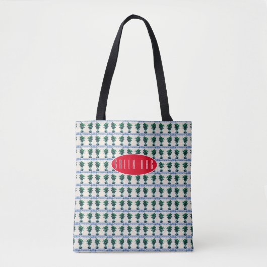 Potplant-patroon Tote Bag (Voorkant)