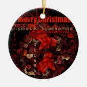 Potpouri World Kerstmis Navidad Noel text Round O Keramisch Ornament (Voorkant)