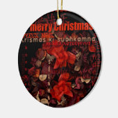 Potpouri World Kerstmis Navidad Noel text Round O Keramisch Ornament (Links)
