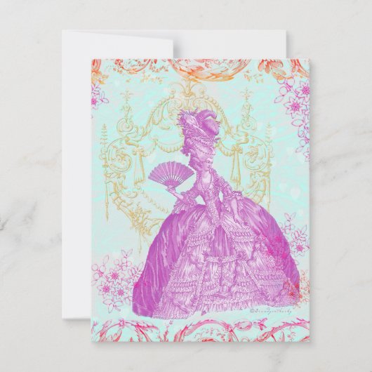 Potpourri de Marie Antoinette Custom Invitation Kaart (Voorkant)