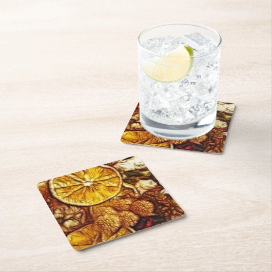 Potpourri Sinaasappels Fractal Kartonnen Onderzetters (Insitu)