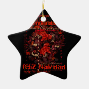 Potpourri World Xmas Navidad Noel Star-Ornament Keramisch Ornament